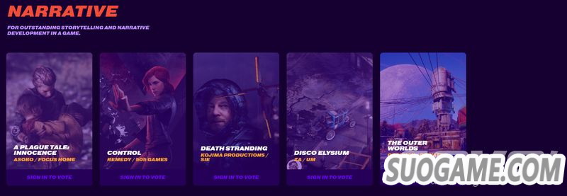 TGA 2019提名名单公开 只狼生化2死亡搁浅等6款作品角逐年度游戏