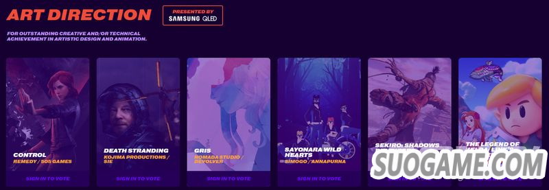 TGA 2019提名名单公开 只狼生化2死亡搁浅等6款作品角逐年度游戏