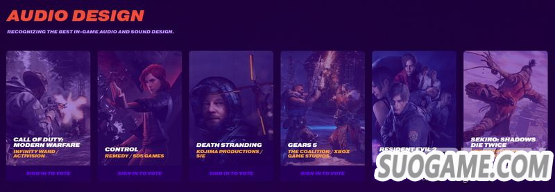 TGA 2019提名名单公开 只狼生化2死亡搁浅等6款作品角逐年度游戏