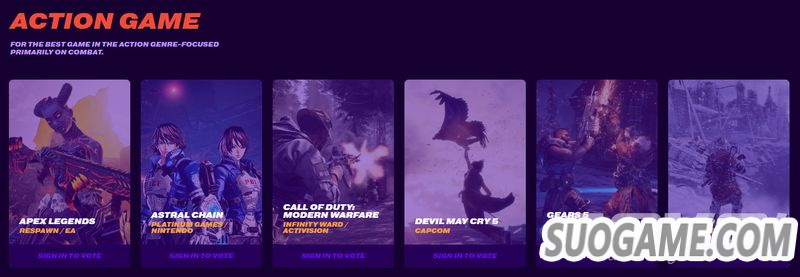 TGA 2019提名名单公开 只狼生化2死亡搁浅等6款作品角逐年度游戏