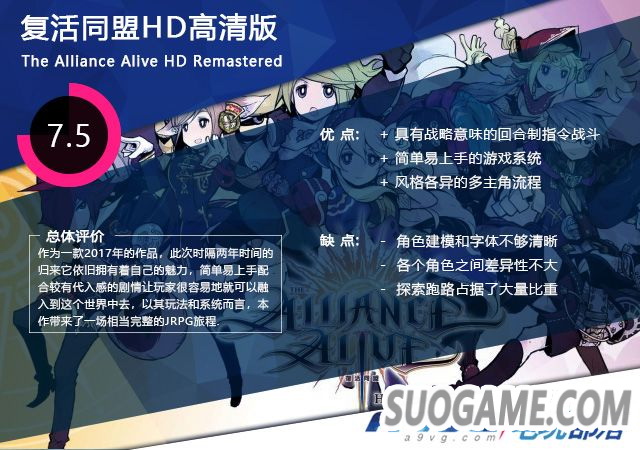 《复活同盟 HD高清版》评测:高清归来的幻想群像剧RPG