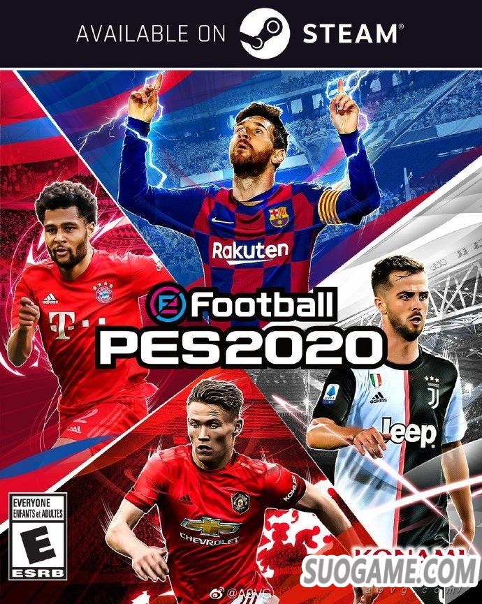 《实况足球2020》公开正式封面 梅西领衔4队球星齐登场