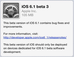 iOS 6.1 Beta 3򿪷߷ δ¹