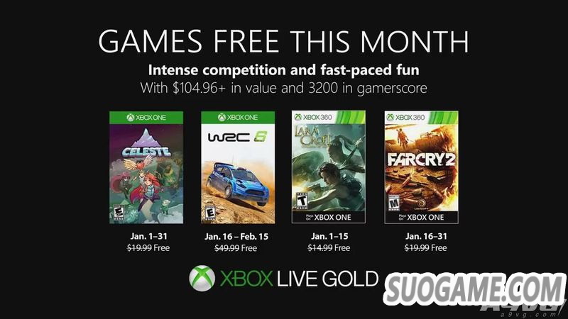 Xbox金会员2019年1月免费游戏：蔚蓝、孤岛惊魂2等