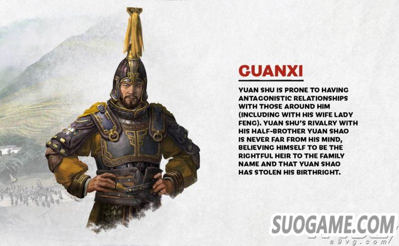 《全面战争 三国》发布袁术详细设定图 介绍角色能力及背景