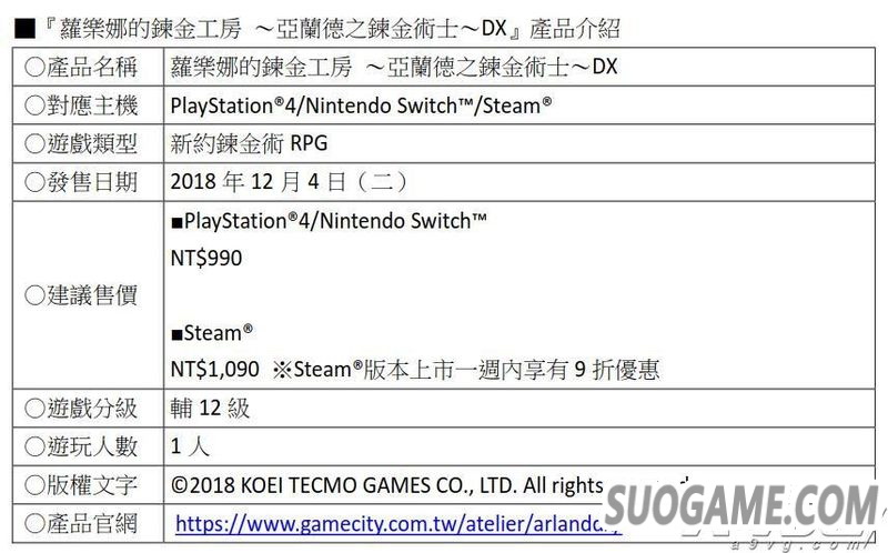 工作室亚兰德三部曲合集及单品Steam繁体中文版价格调整